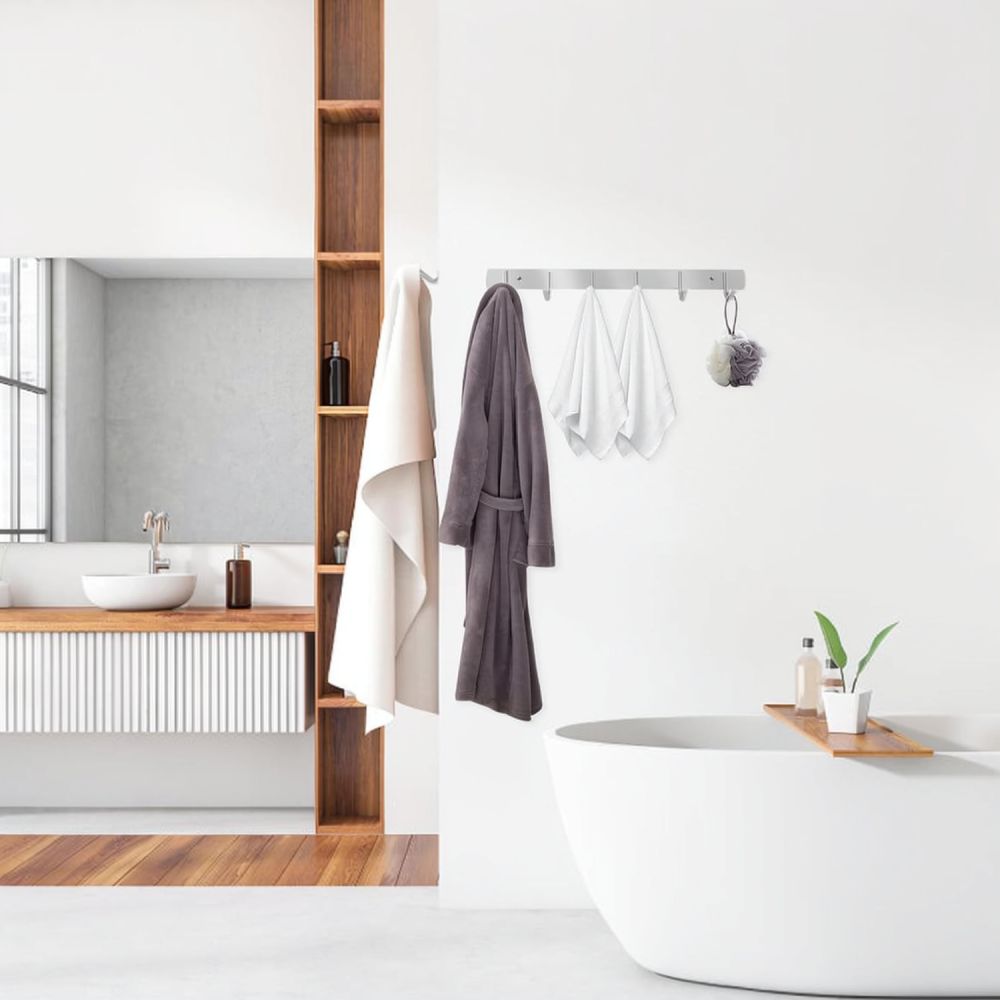 Home Bathroom Organizer - Vielseitiger Edelstahl-Hängeregal-Wandhaken für Zuhause, Küche, Bad,