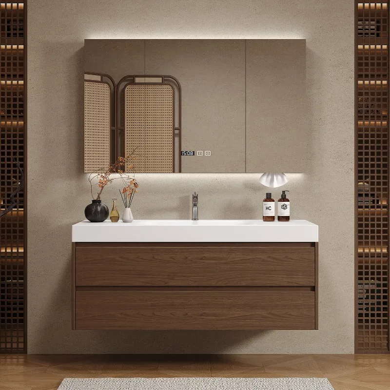 Home Bathroom Vanity Combo - Holz-Trennwände Badezimmerschrank Luxuriöser Moderner Platzsparender Schrank