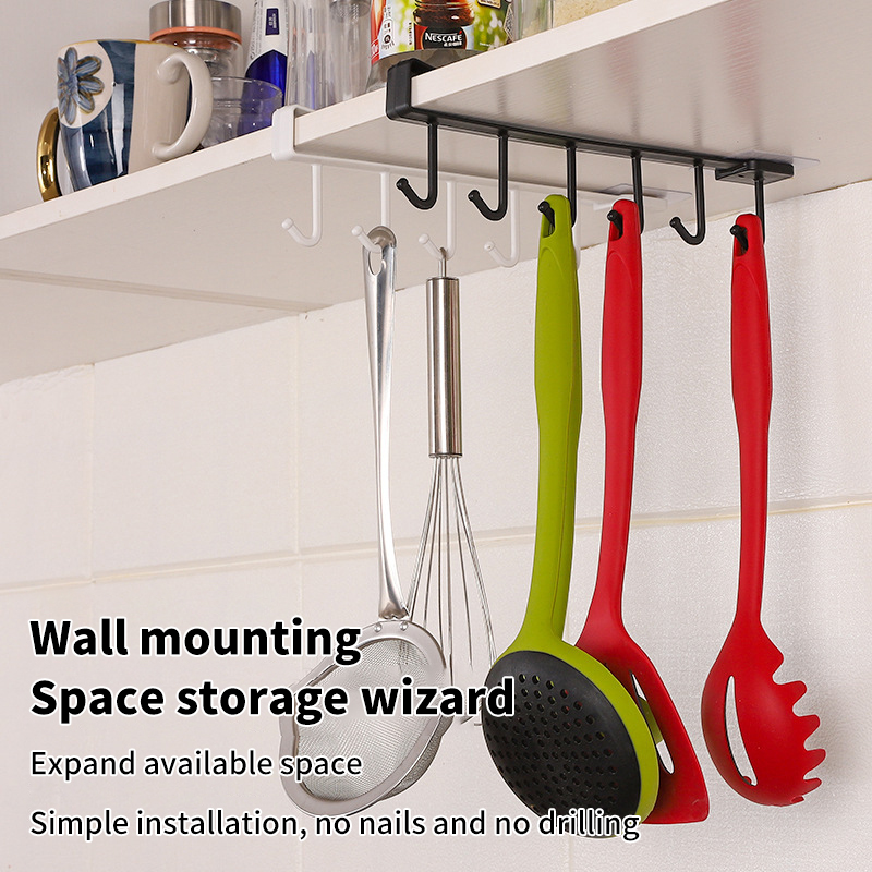 Home Edit Bathroom Storage - 6-Haken-Aufbewahrungsregal aus Kunststoff, Hängeregal, Utensilienhalter, Kleiderschrank-Organizer