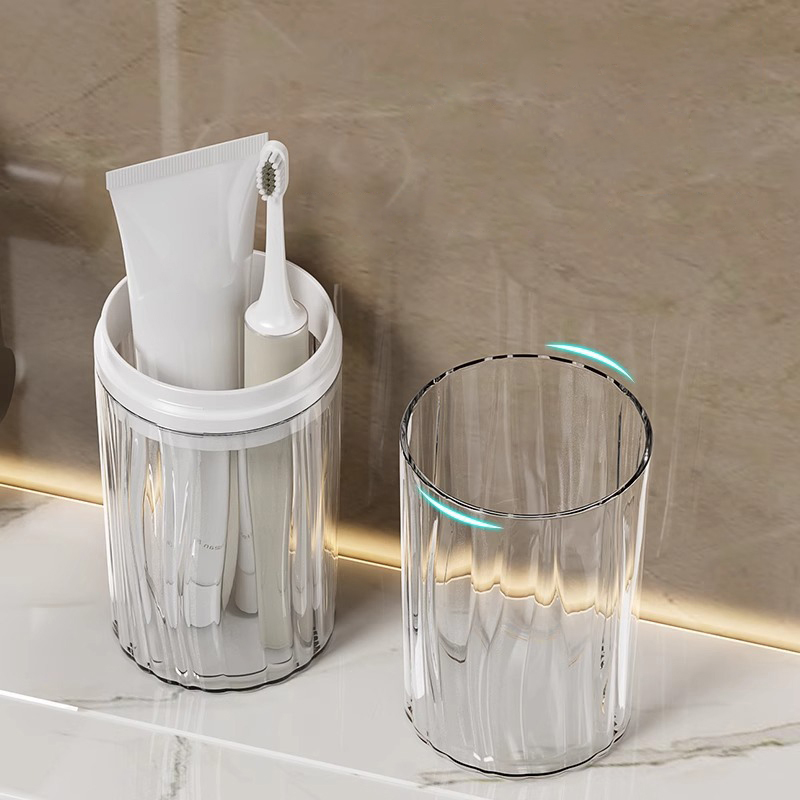 Home Edit Bathroom Storage - Neuer tragbarer Reise-Zahnbürstenbecher, Badezimmer-Zahnpastahalter, Aufbewahrungsbox, Organizer,
