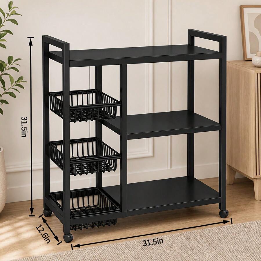 Home Edit Bathroom Storage - 1 Stück mobiles Aufbewahrungsregal, verstellbares 4-stöckiges