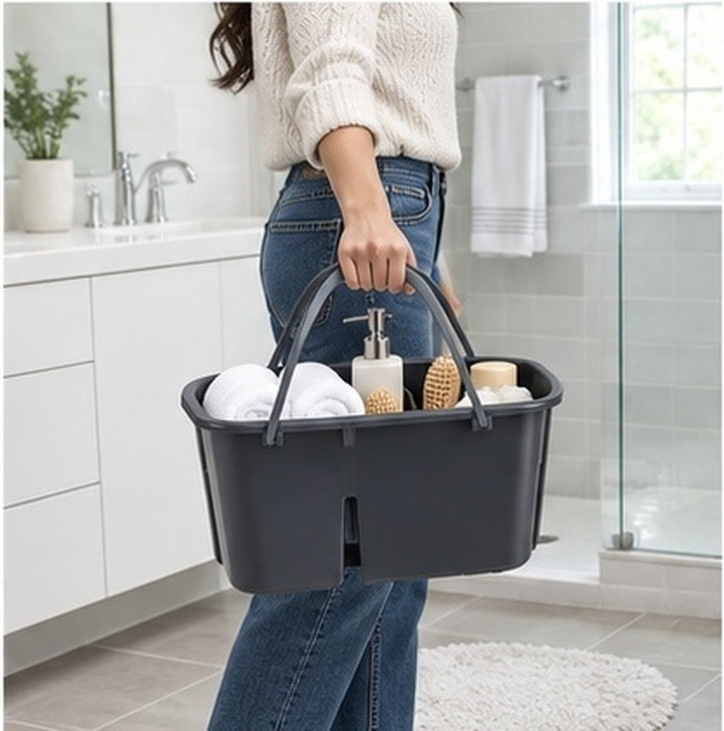Home Essentials Bathroom Storage - 1 Stück Aufbewahrungskorb mit vier Fächern,