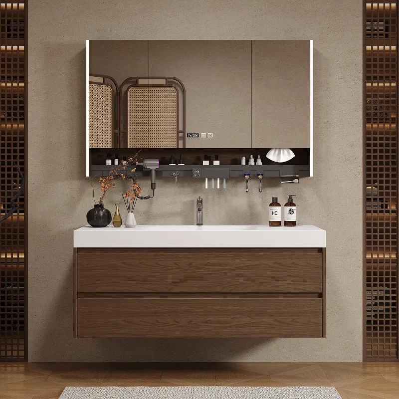 Holz-Trennwände Badezimmerschr – Home Bathroom Vanity Combo Bewertung und Preis