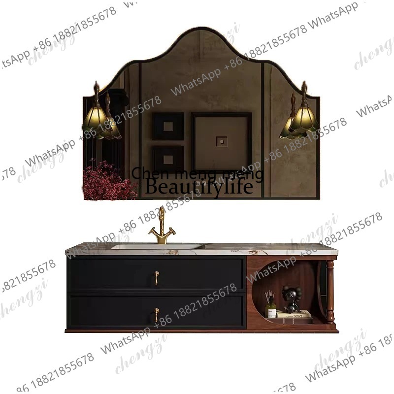 03 Französischer Retro Massivh – Home Bathroom Vanity Combo Bewertung und Preis