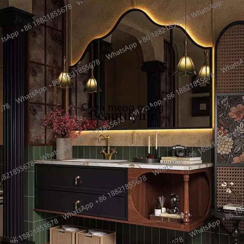 03 Französischer Retro Massivh – Home Bathroom Vanity Combo Bewertung und Preis
