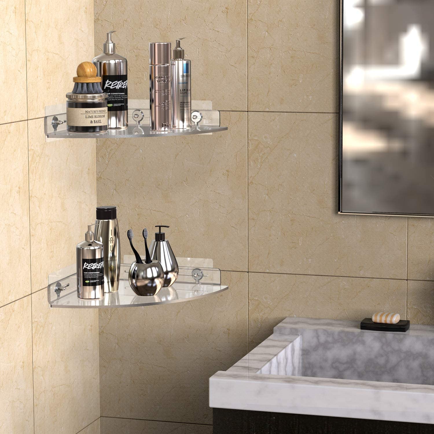 6 farbe Ecke Transparent Acryl – Home Edit Bathroom Storage Bewertung und Preis